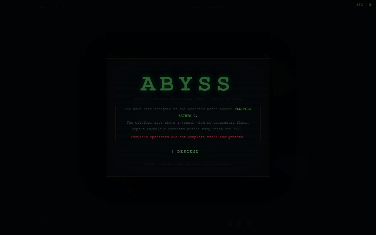 Titelscherm van ABYSS