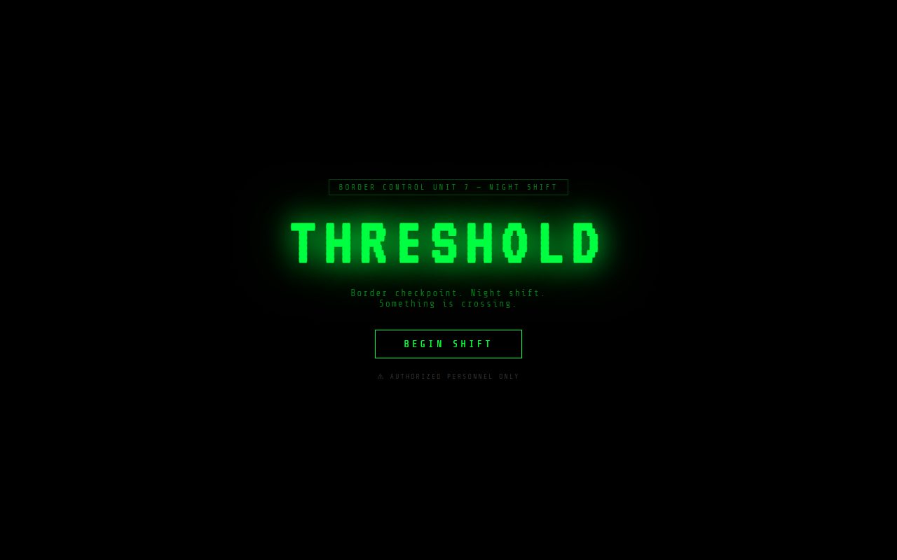 Titelscherm van THRESHOLD